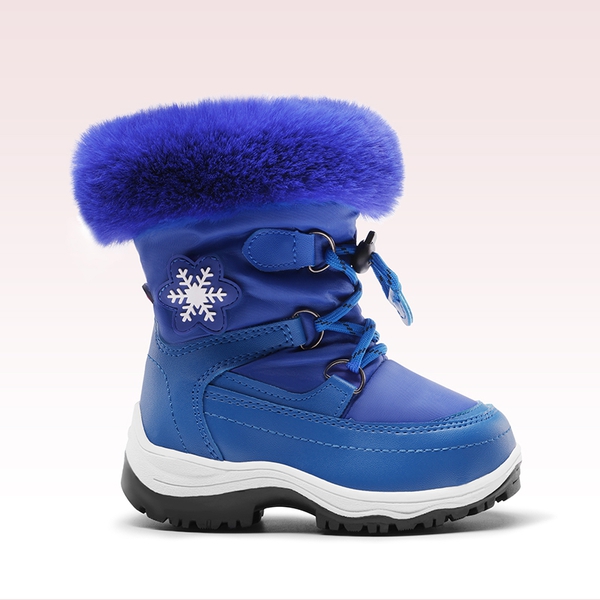 Kids Non-Slip Fur Lined Snow Boots - ROYAL BLUE - 1